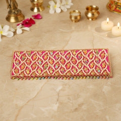 Thread Moti Stone Work Magenta Small Chunri
