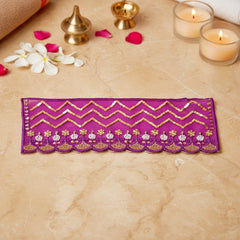 Thread Moti Sitara Cutdana Work Purple Small Chunri