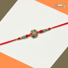 Fancy Handcrafted Metal Stone Rakhi