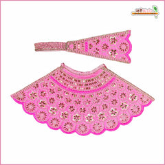 Cotton Moti Cutdana Work Baby Pink Lehnga Patka