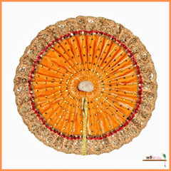 Shaneel Cutdana Lace Work Orange Laddu Poshak