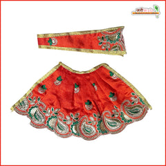 Blended Thread Sitara Work Red Lehnga Patka