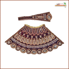 Shaneel Thread Stone Moti Work Wine Lehnga Patka