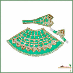 Shaneel Moti Stone Work Green Lehnga Patka With Mukut
