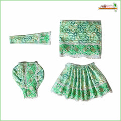 Blended Thread Sitara Lace Work Light Green Jugal Jodi Poshak