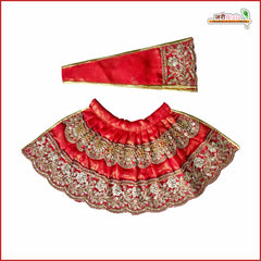 Blended Thread Sitara Cutdana Work Red Lehnga Patka
