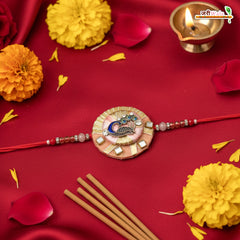 Fancy Handcrafted Antique Metal Peacock Rakhi