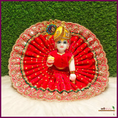 Shaneel Cutdana Lace Work Magenta Laddu Poshak