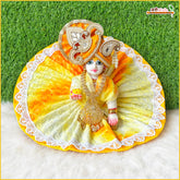 Blended Thread Lace Work Yellow Laddu Gopal Poshak