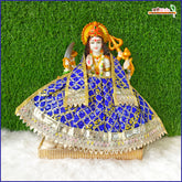 Bandhej Lace Work Blue Lehnga Patka