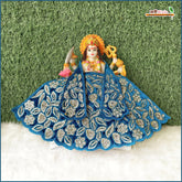 Shaneel Thread Stone Work Teal Blue Lehnga Patka