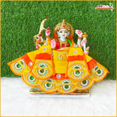 Blended Frill Net Cutdana Moti Work Yellow & Orange Lehnga Patka