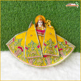 Blended Thread Dabka Moti Stone Work Yellow Lehnga Patka