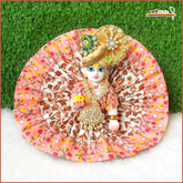 Cotton Floral Print Peach (Multicolor) Laddu Gopal Poshak