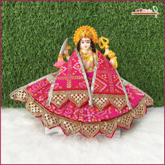 Bandhej Thread Booti Work Magenta Lehnga Patka