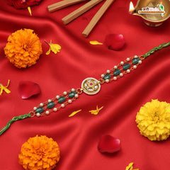 Fancy Handcrafted Antique Metal Kundan Rakhi