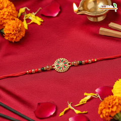 Fancy Handcrafted Metal Stone Multicolor Rakhi