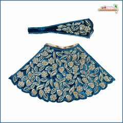 Shaneel Thread Stone Work Teal Blue Lehnga Patka
