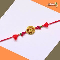 Fancy Handcrafted Metal Jarkan Multiclor Rakhi