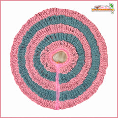 Blended Frill Thread Work Baby Pink & Ice Blue Poshak With Patka