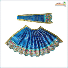 Blended Thread Lace Work Sapphire Blue Lehenga Patka