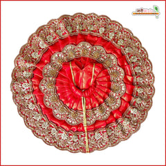 Blended Thread Sitara Cutdana Work Red Laddu Gopal Poshak