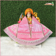 Blended Thread Lace Work Baby Pink Lehnga Patka