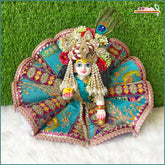 Blended Cone Thread Sitara Work Multicolor Laddu Gopal Poshak