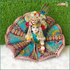 Blended Cone Thread Sitara Work Multicolor Laddu Gopal Poshak