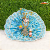 Blended Thread Sitara Lace Work Light Blue Laddu Gopal Poshak