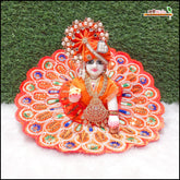 Shaneel Thread Sitara Moti Work Orange Laddu Gopal Poshak
