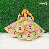 Blended Frill Net Cutdana Moti Work Light Green & Baby Pink Lehnga Patka