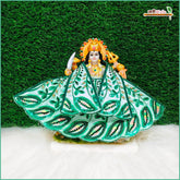 Blended Thread Sitara Stone Work Light Green Lehnga Patka