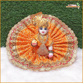 Cotton Chunri Lace Thread Sitara Work Yellow Poshak