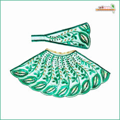 Blended Thread Sitara Stone Work Light Green Lehnga Patka