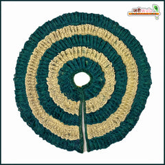 Blended Frill Thread Work Dark Green & Light Brown Poshak With Patka