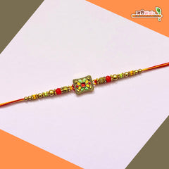 Fancy Handcrafted Metal Multicolor Rakhi