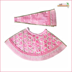 Blended Thread Lace Work Baby Pink Lehnga Patka