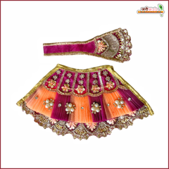 Blended Frill Net Cutdana Sitara Work Multicolor Lehnga Patka