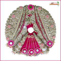 Blended Cone Thread Kundan Mirror Moti Work Multicolor Laddu Gopal Poshak With Patka