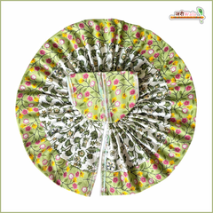 Cotton Floral Print Green (Multicolor) Laddu Gopal Poshak