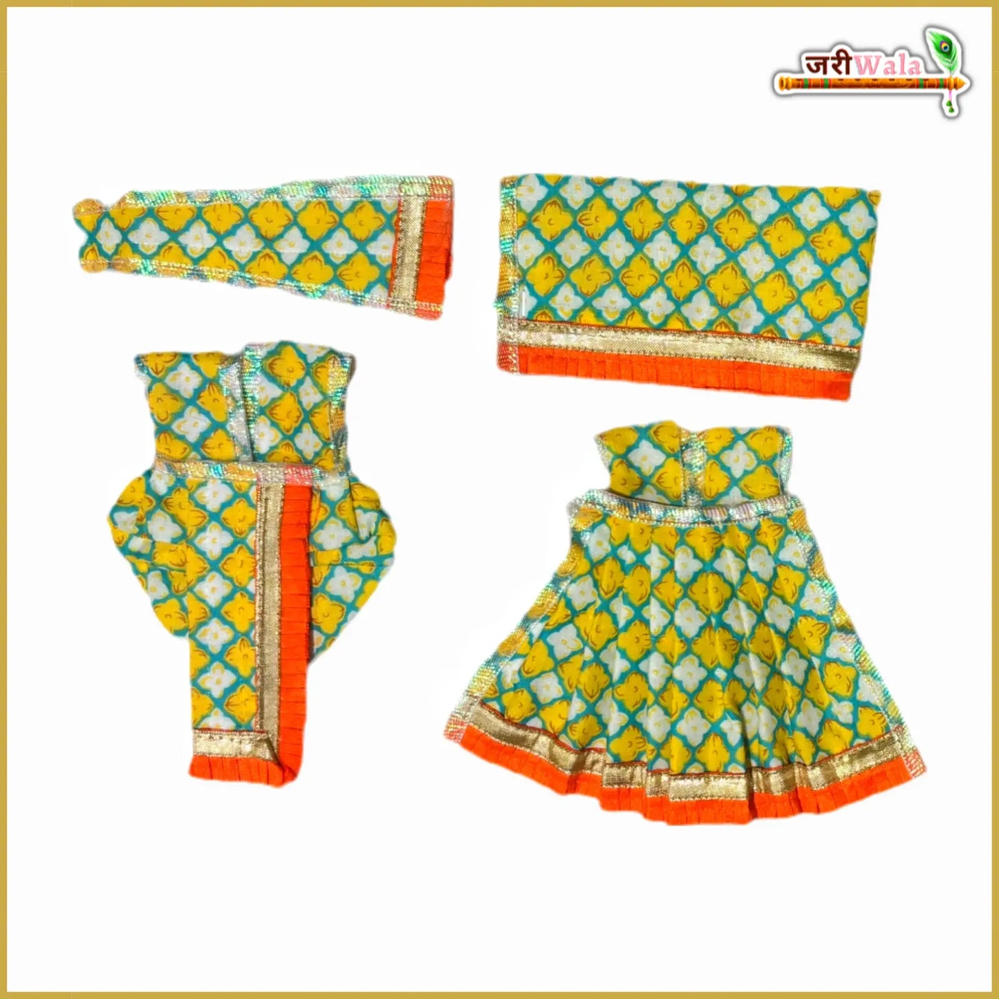 Coton Plain Lace Work Multicolor Jugal Jodi Poshak