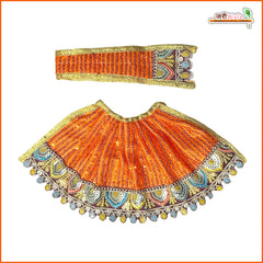 Blended Thread Sitara Work Orange Lehnga Patka