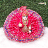 Cotton Chunri Lace Thread Sitara Work Magenta Poshak
