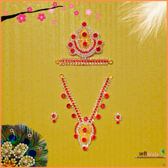 LG Red Mukut Mala Set