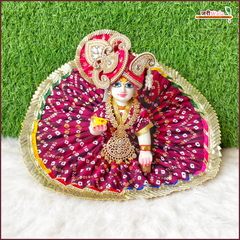 Bandhej Frill Work Wine Laddu Gopal Poshak