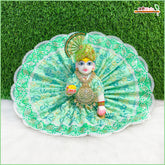 Blended Thread Sitara Lace Work Light Green Laddu Gopal Poshak