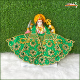 Blended Thread Dabka Sitara Stone Work Dark Green Lehnga Patka