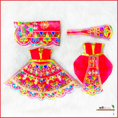 Blended Heavy Kundan Work Red Jugal Jodi Poshak