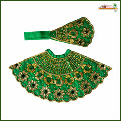 Blended Thread Dabka Sitara Stone Work Dark Green Lehnga Patka